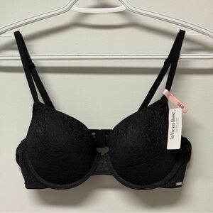 La Vie En Rose Black Basic 36B Lace Detail Bra NWT